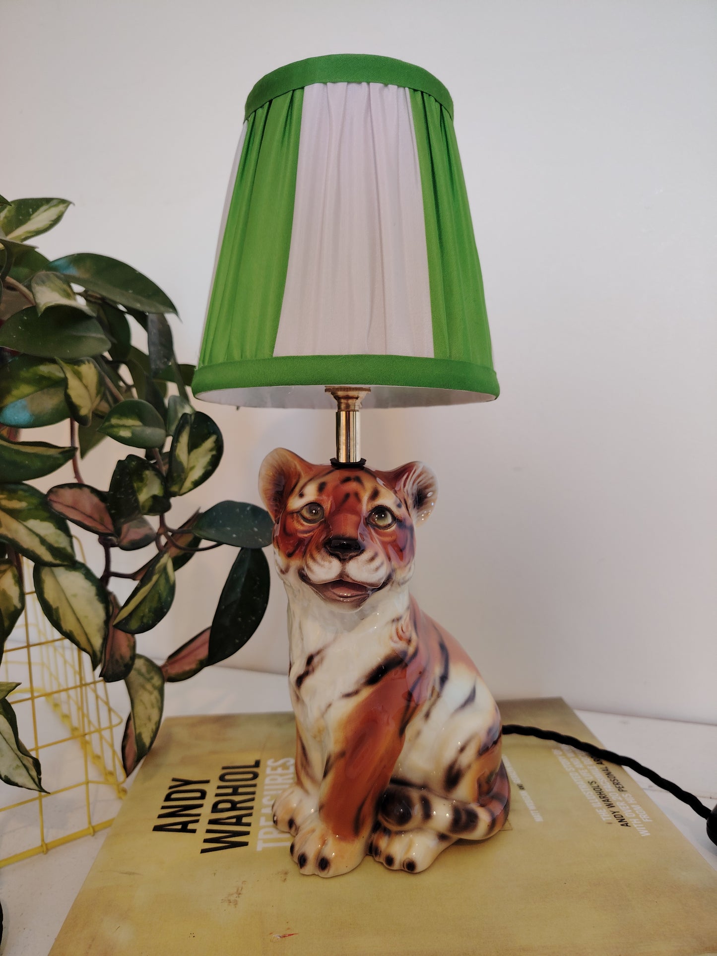 Upcycled Mid-Century Small Tiger Cub Lamp