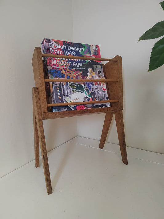 Vintage Mid-Century Small Teak Magazine Stand