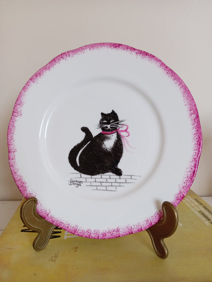 Susan Boyd Sponge ware cat plate