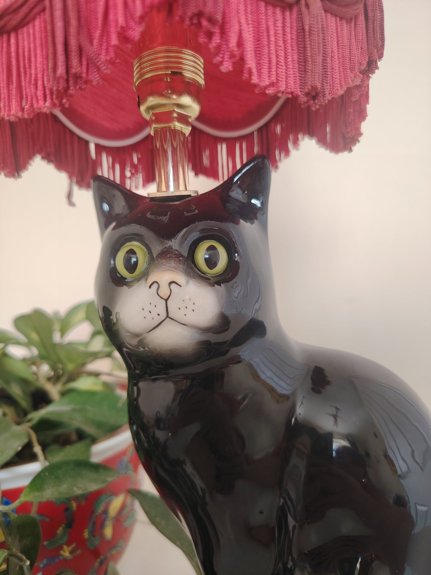 Vintage Reworked Black Cat Lamp 🐈‍⬛