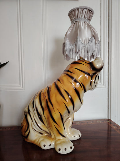 Large Reworked Mid Century Tiger Cub lamp
