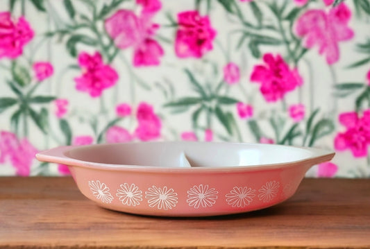 Pink Daisy Pyrex Serving Dish