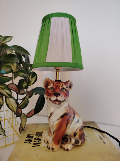 Upcycled Mid-Century Small Tiger Cub Lamp