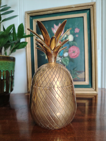 Vintage Mid Century Brass Pineapple Pot