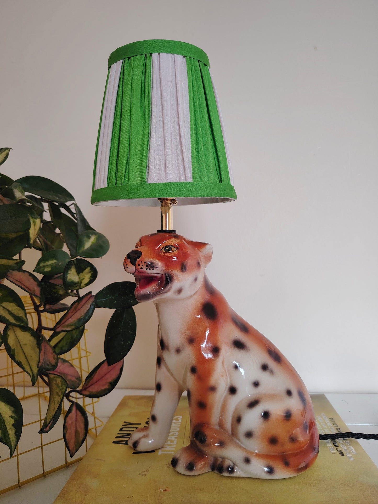 Upcycled Ceramic Leopard Cub Lamp