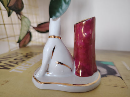 Limoges Dog Catchall/ Cocktail Stick/Match Holder