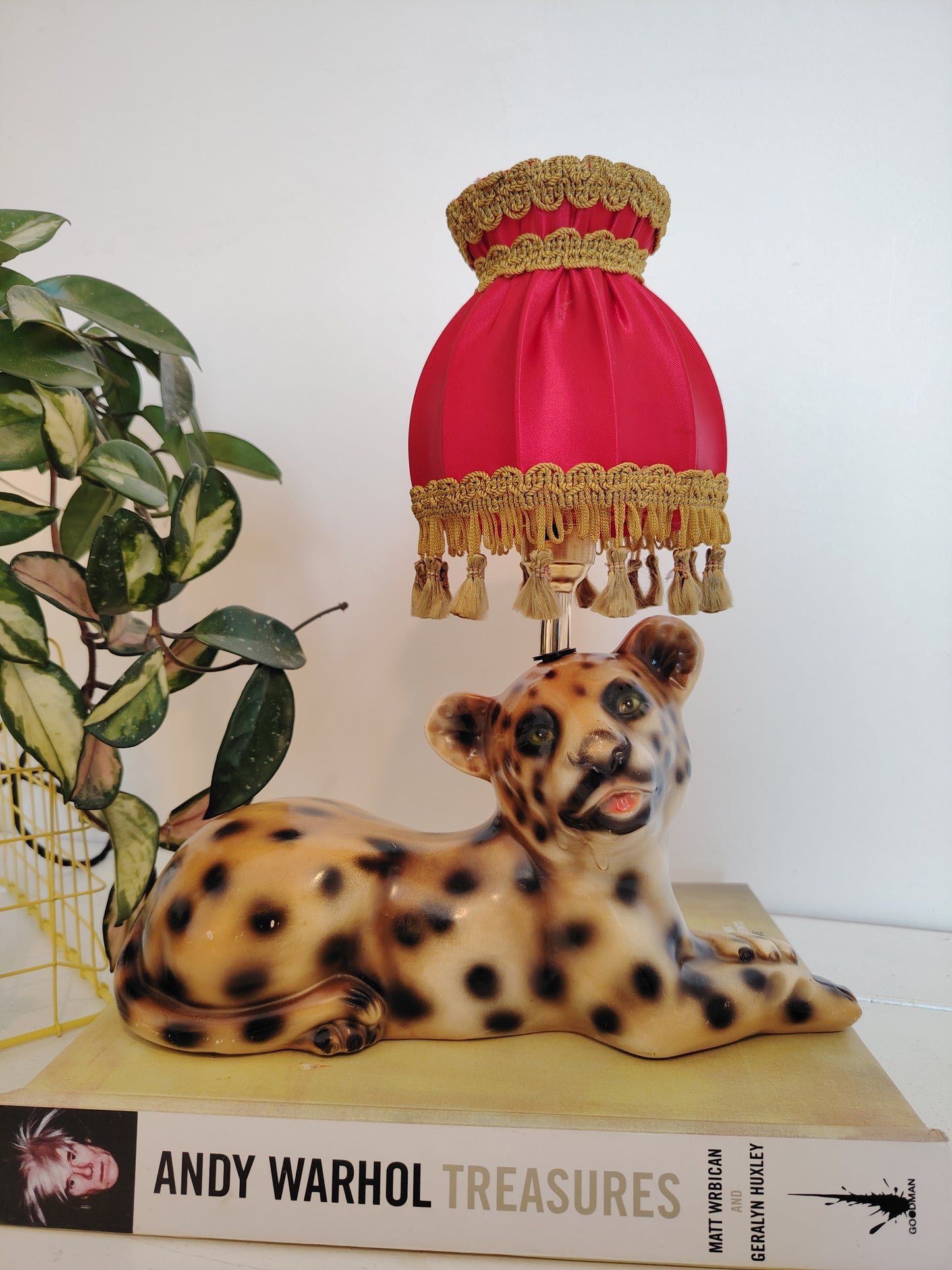 Upcycled Lying Leopard Cub Lamp