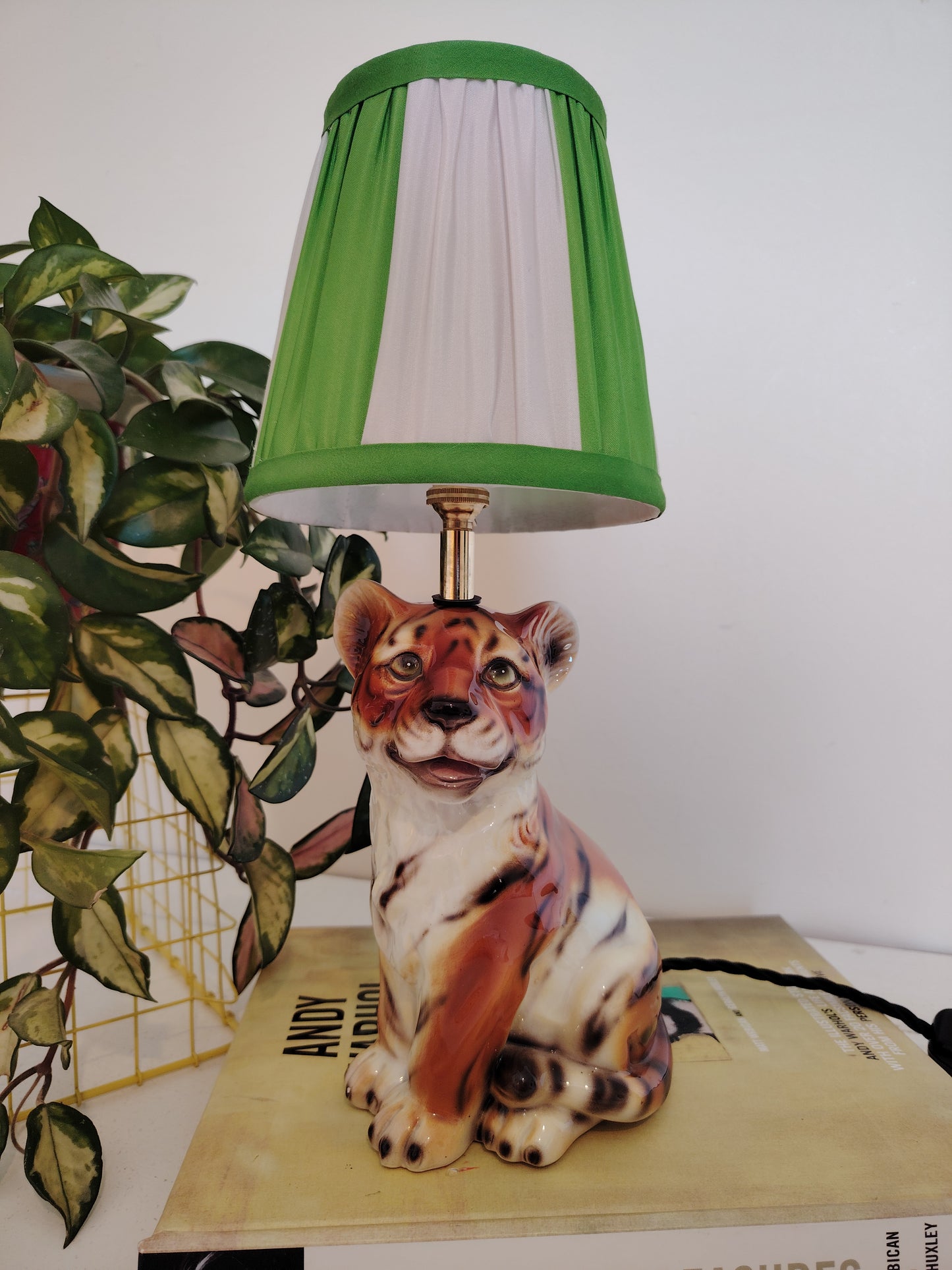 Upcycled Mid-Century Small Tiger Cub Lamp