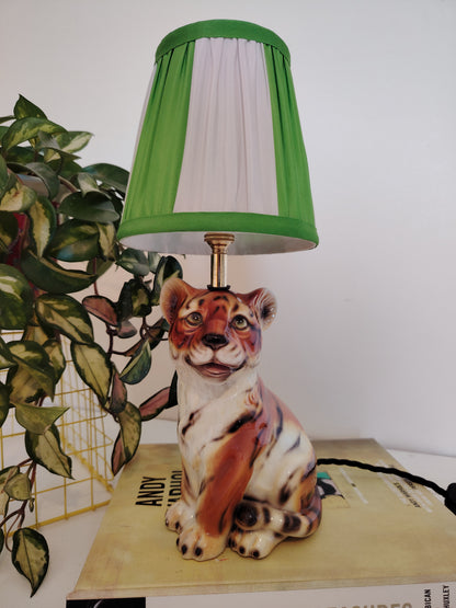 Upcycled Mid-Century Small Tiger Cub Lamp
