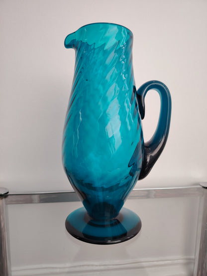 Stunning Turquoise Glass Jug