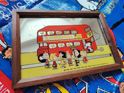 Rare Vintage 1960's Snoopy London Bus Picture Mirror