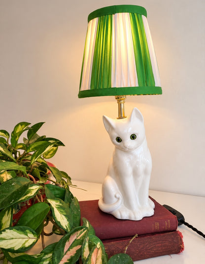 Vintage Reworked White Cat Lamp