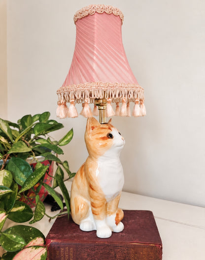 Vintage Reworked Small Ginger Cat Lamp 🐈💕