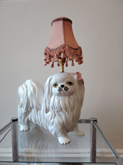 Upcycled Vintage Shitzu Dog Lamp