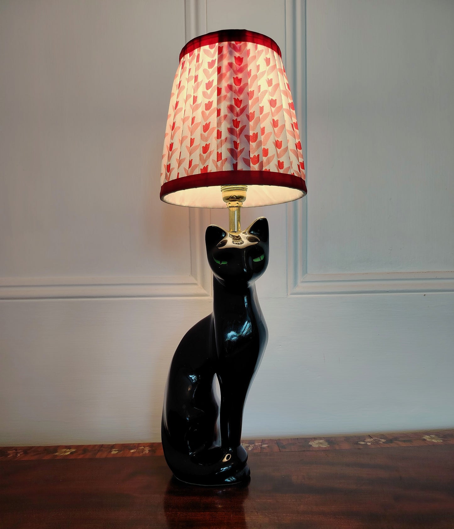 Vintage Upcycled Black Cat Lamp ❤️🐈‍⬛