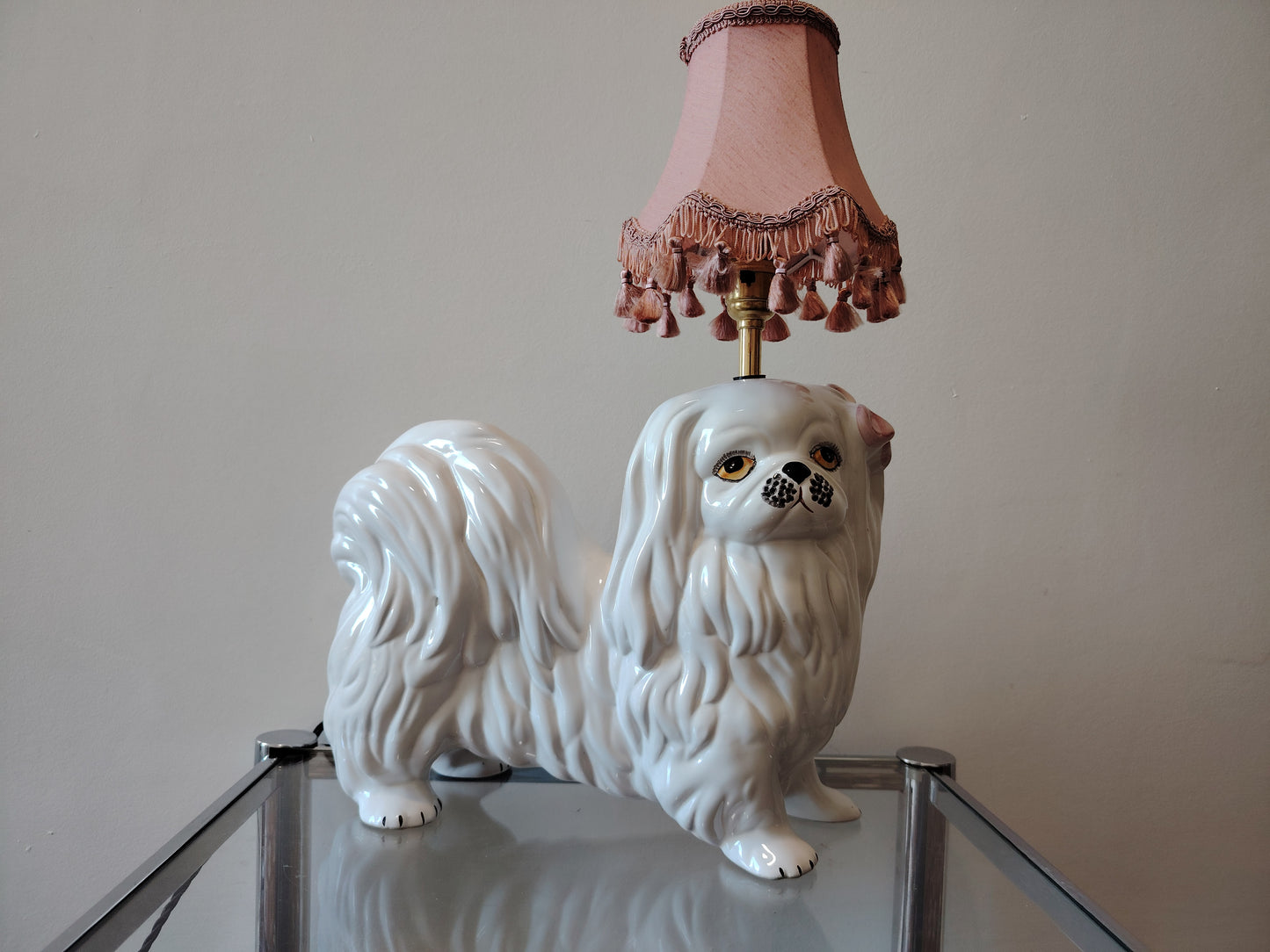 Upcycled Vintage Shitzu Dog Lamp