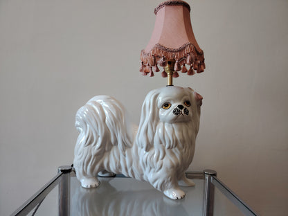 Upcycled Vintage Shitzu Dog Lamp