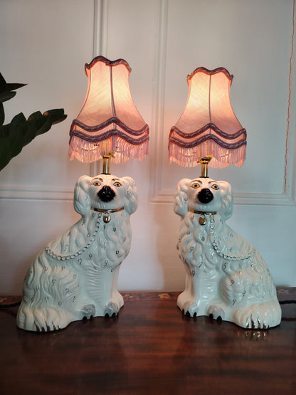 Pair of Vintage Upcycled Beswick Pot Dog Lamps
