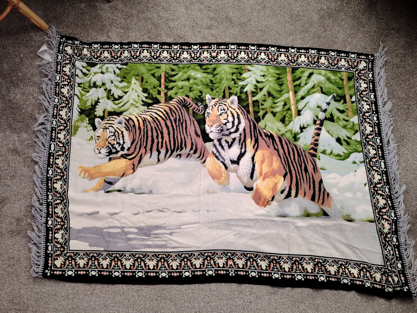 Vintage Tigers Rug/ Wall Hanging