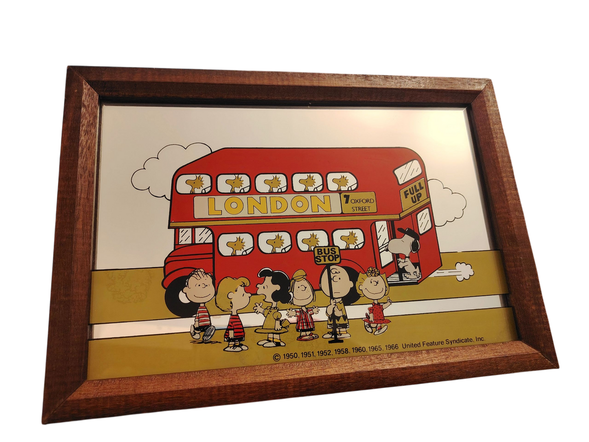 Rare Vintage 1960's Snoopy London Bus Picture Mirror