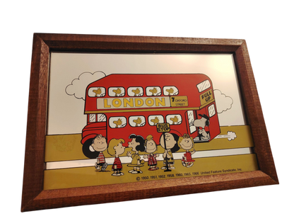 Rare Vintage 1960's Snoopy London Bus Picture Mirror