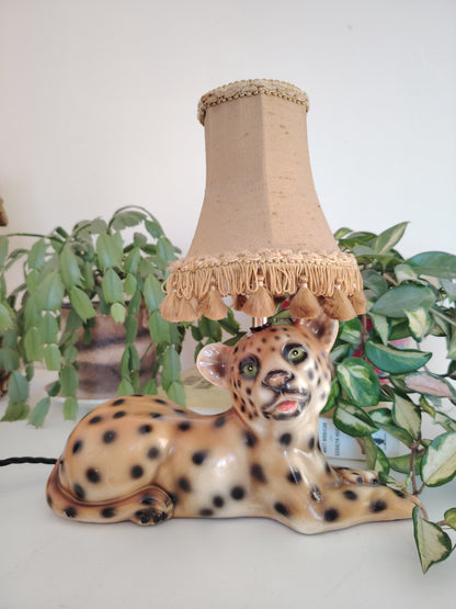 Upcycled Leopard Cub Lamp