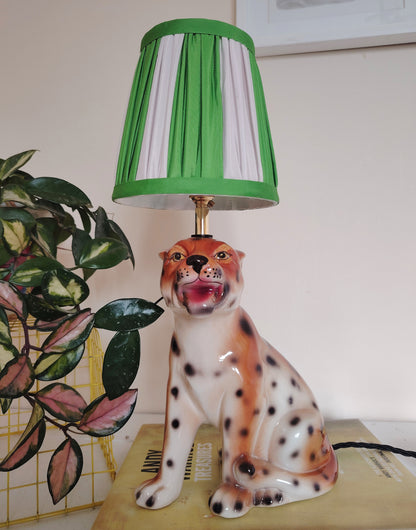 Upcycled Ceramic Leopard Cub Lamp