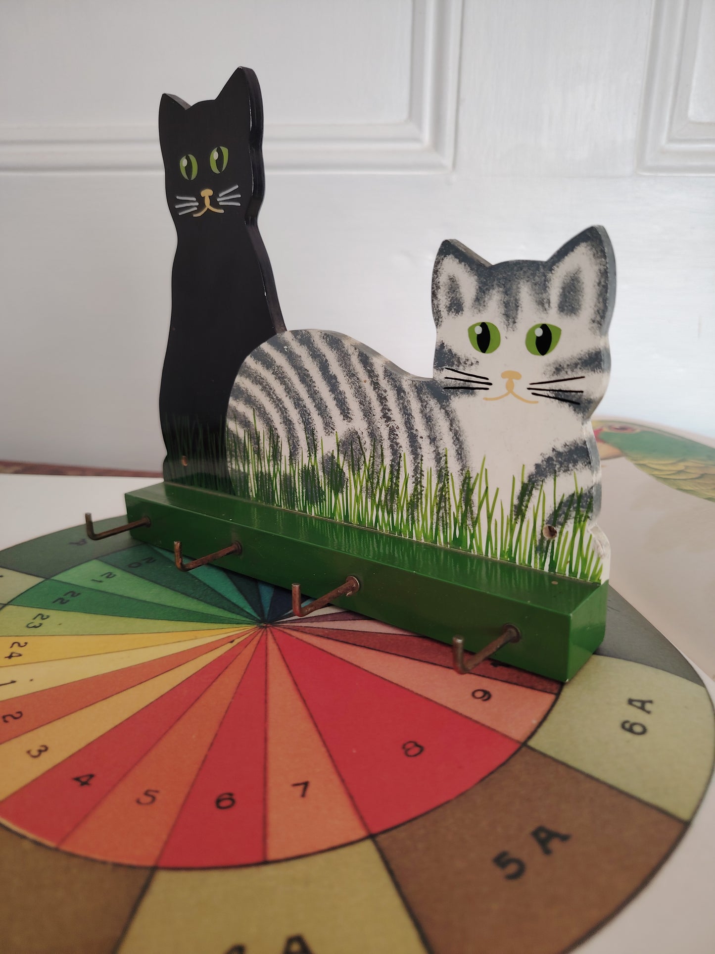 Vintage Hand Painted Cat Hooks