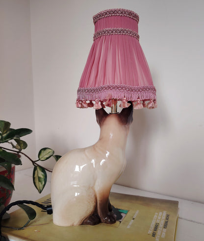 Vintage Reworked Siamese Cat Lamp
