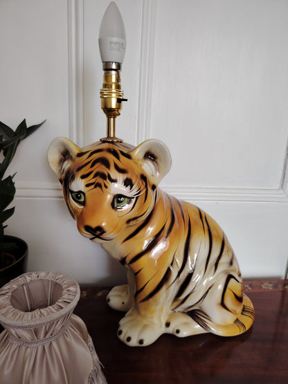 Large Reworked Mid Century Tiger Cub lamp