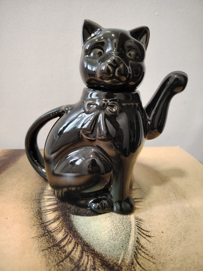 Vintage Black Cat Teapot