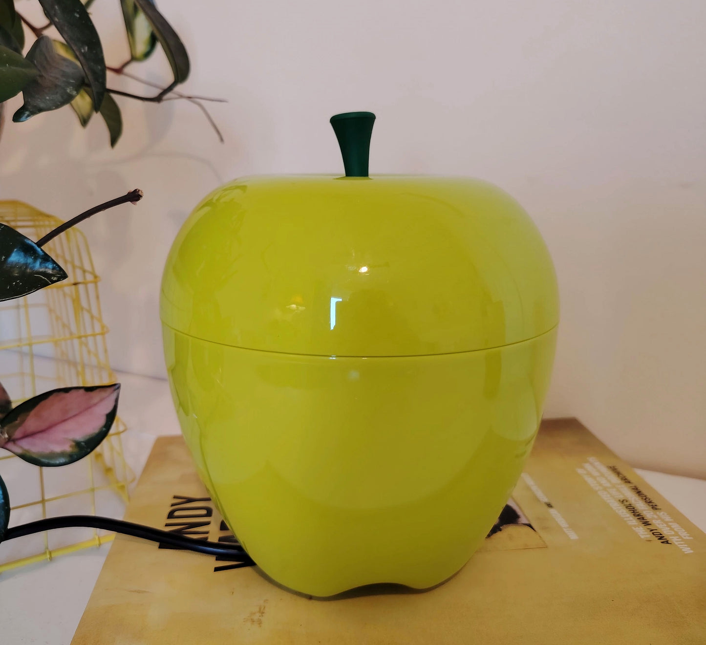 Vintage 00s Happle Plastic Apple Lamp in Green