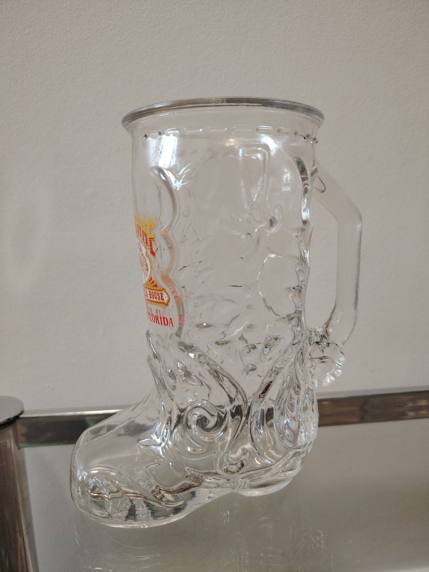 Vintage 80's Cheyenne Saloon Cowboy Boot Glass