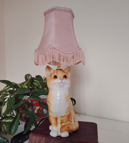 Vintage Reworked Small Ginger Cat Lamp 🐈