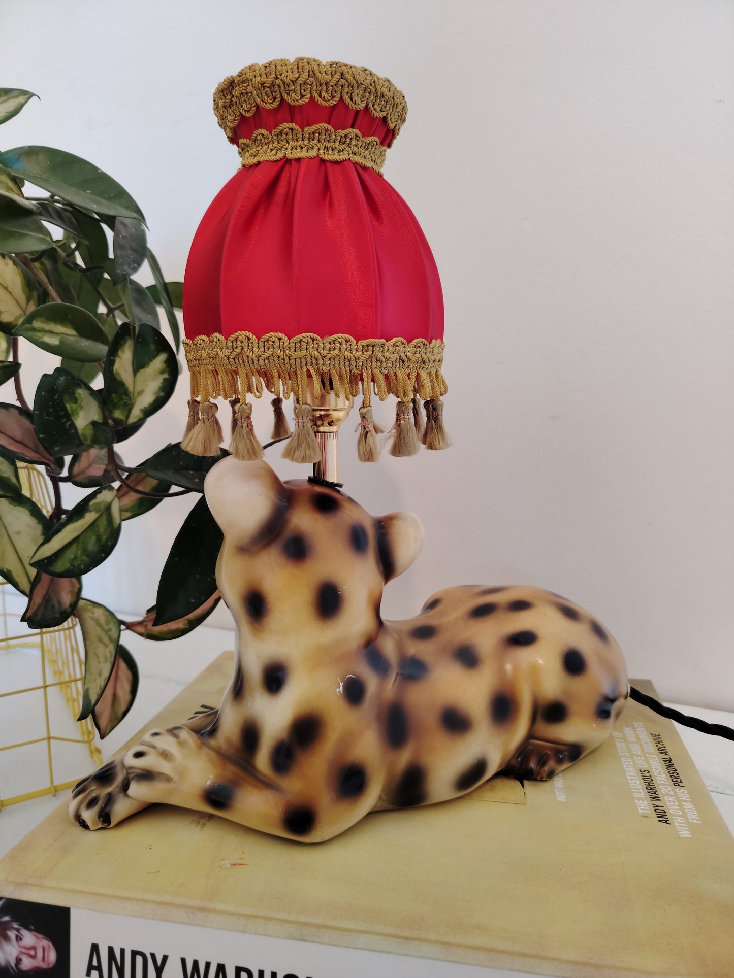 Upcycled Lying Leopard Cub Lamp