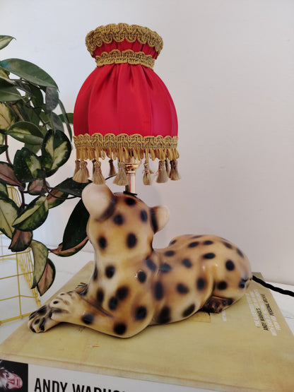 Upcycled Lying Leopard Cub Lamp
