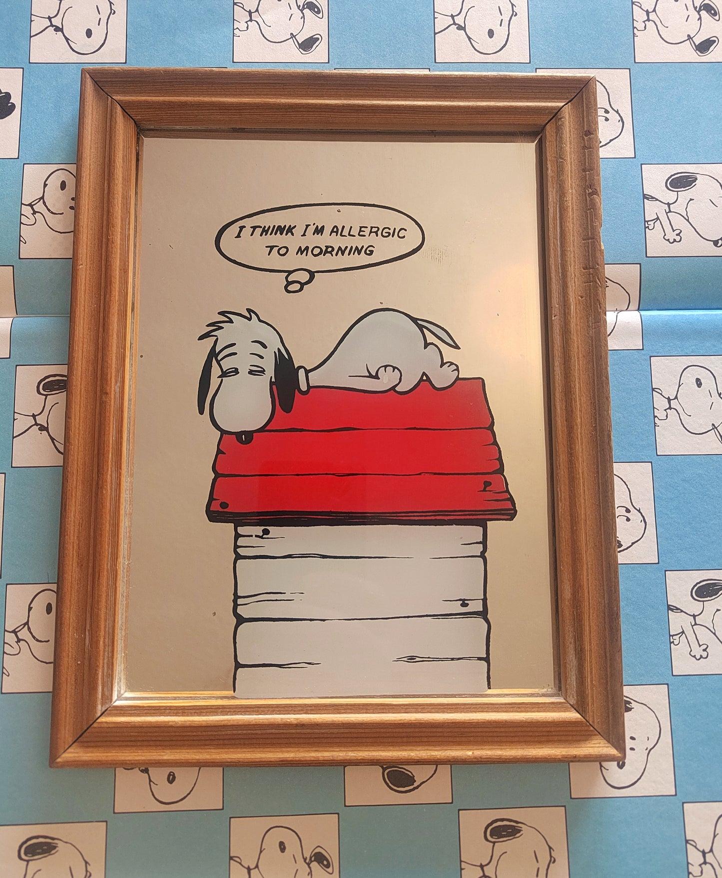 Vintage Snoopy Allergic to Morning Mirror