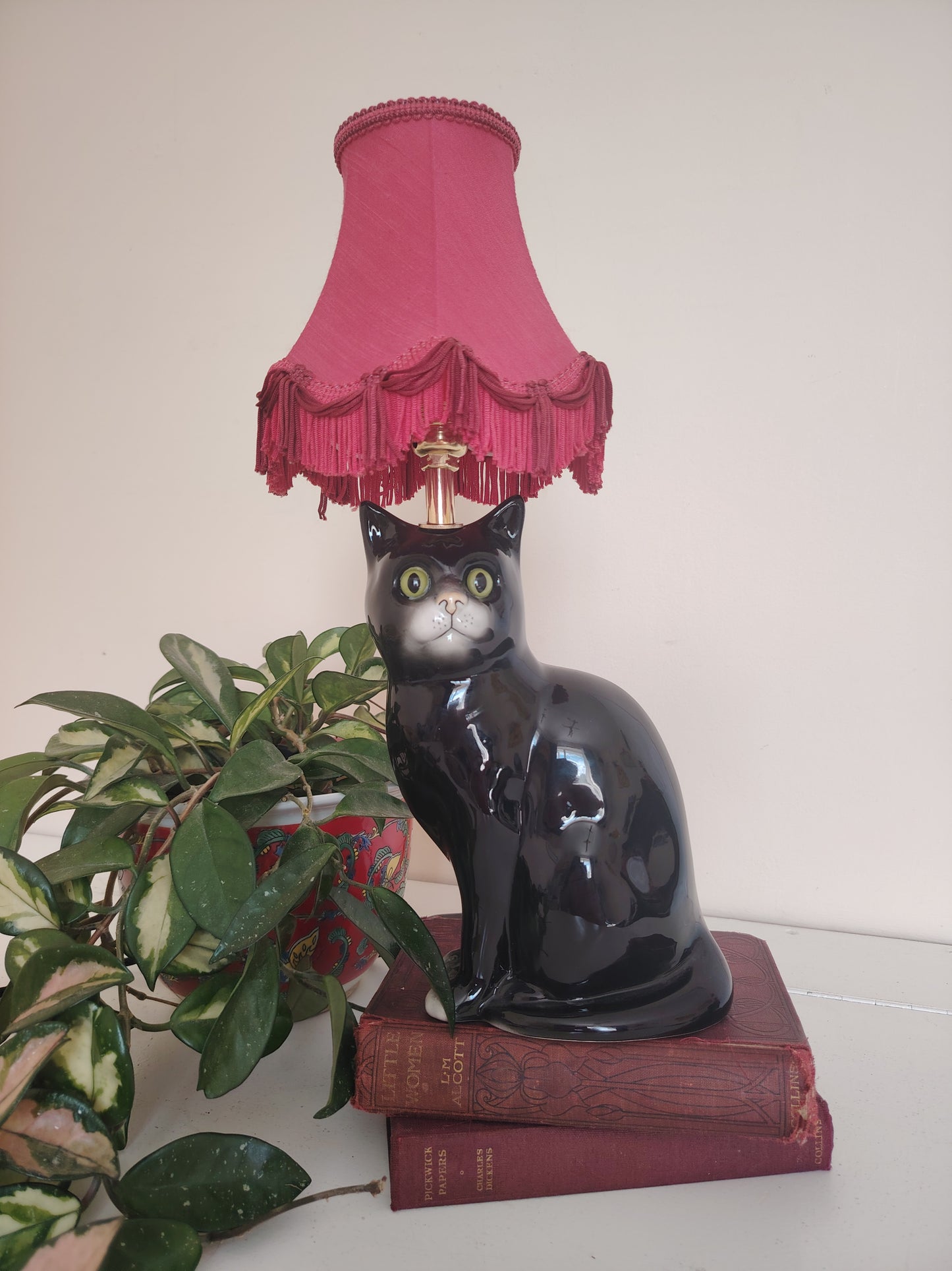 Vintage Reworked Black Cat Lamp 🐈‍⬛