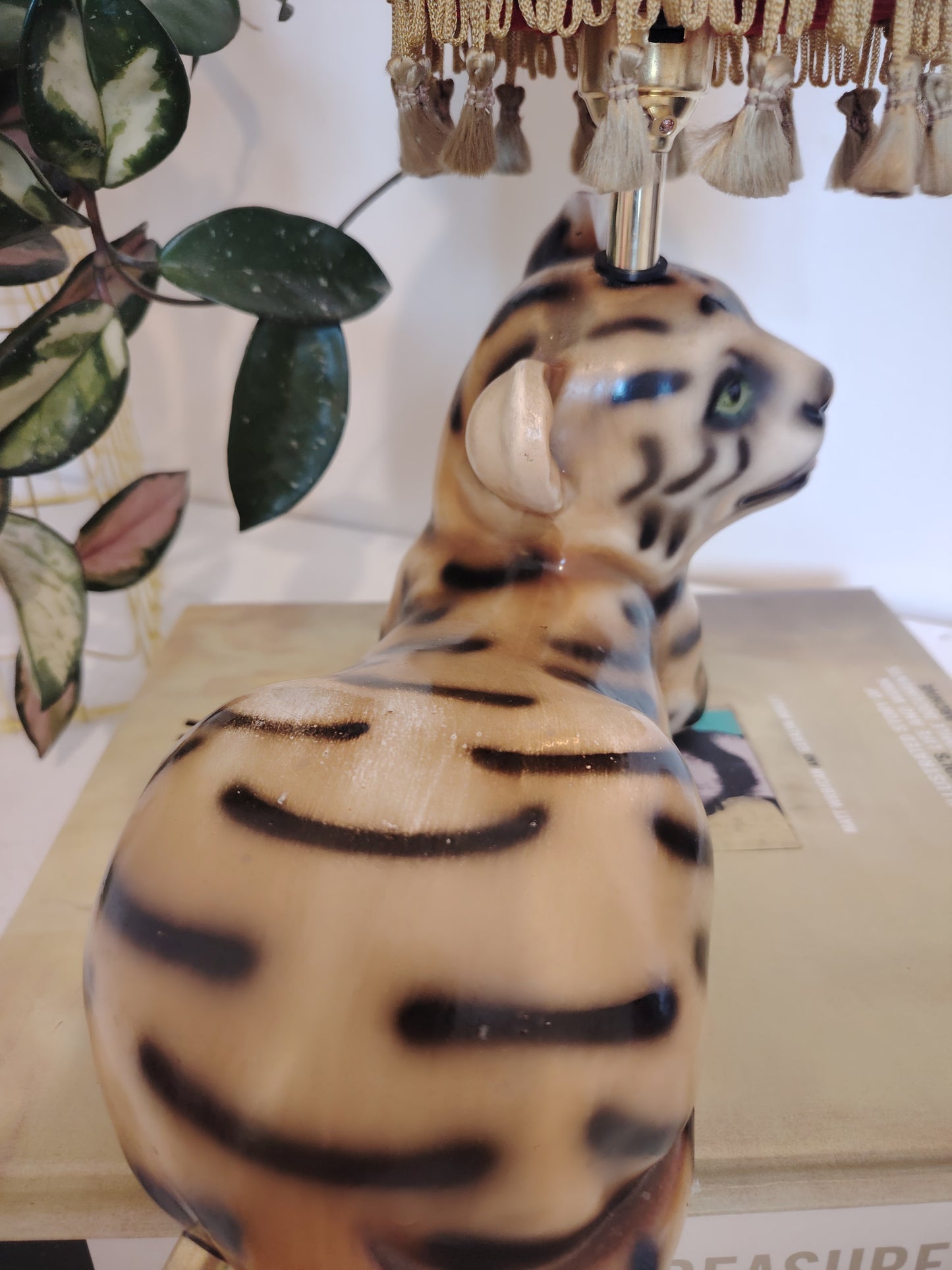 Upcycled Lying Tiger Cub Lamp