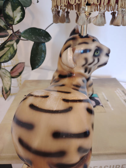 Upcycled Lying Tiger Cub Lamp