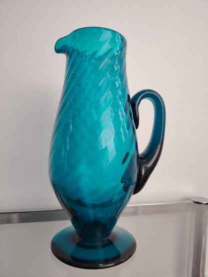 Stunning Turquoise Glass Jug