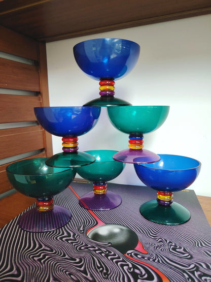 Set of 6 Guzinni Italy Acrylic Coupes