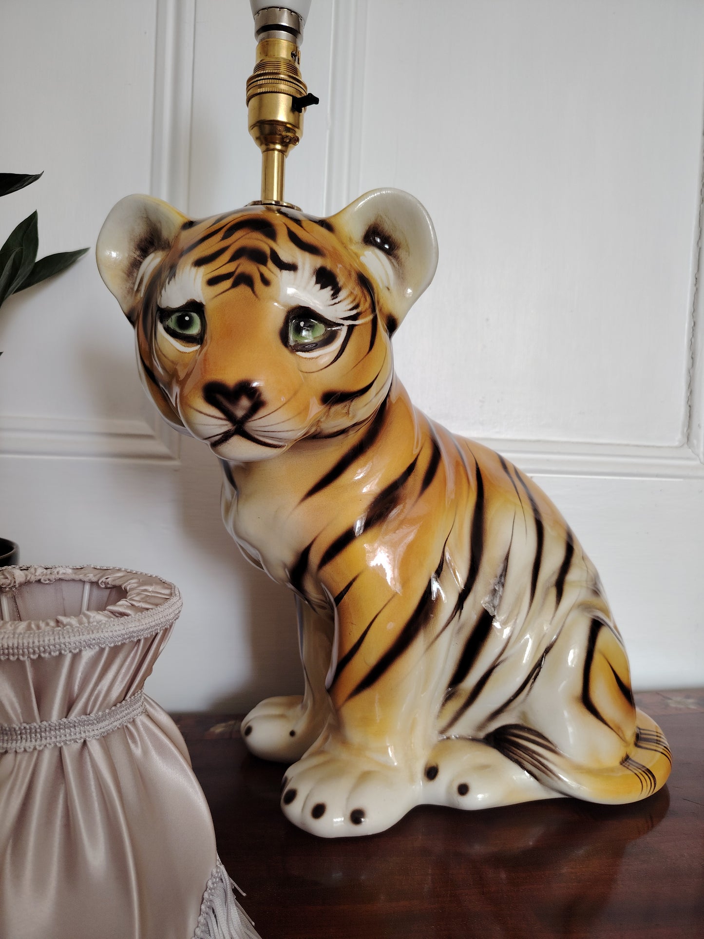 Large Reworked Mid Century Tiger Cub lamp