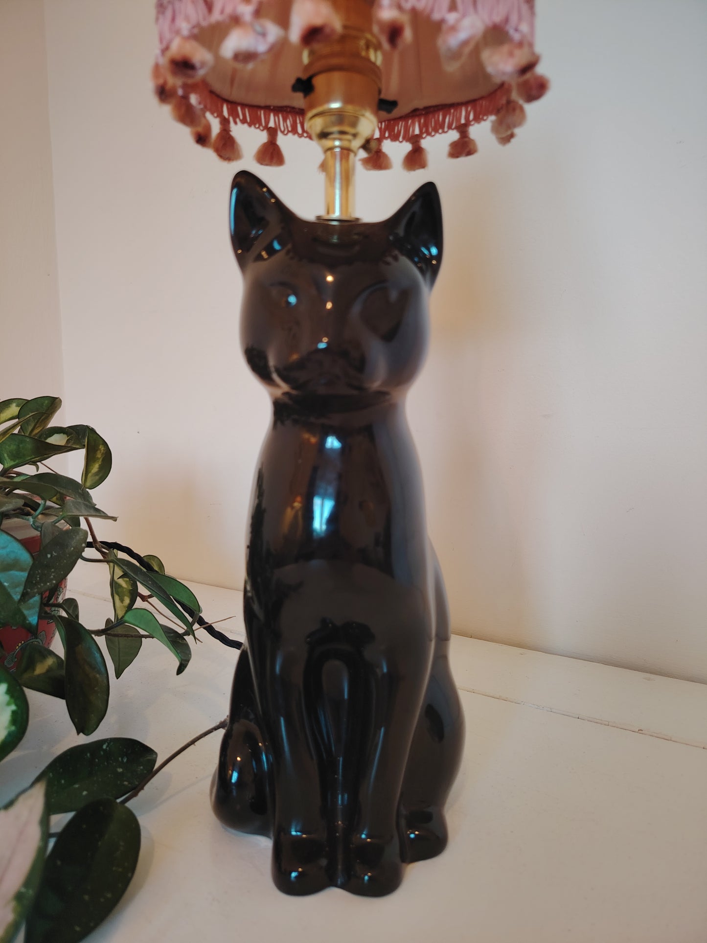 Vintage Reworked Black Cat Lamp 💕 🐈‍⬛