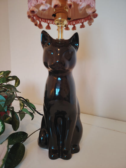 Vintage Reworked Black Cat Lamp 💕 🐈‍⬛