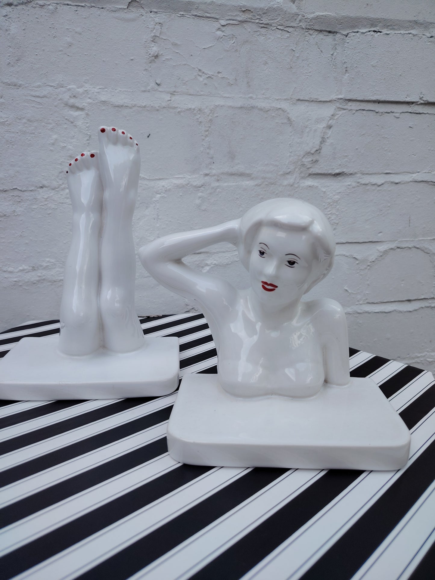 Vintage 80's Carlton Ware Lady Bookends