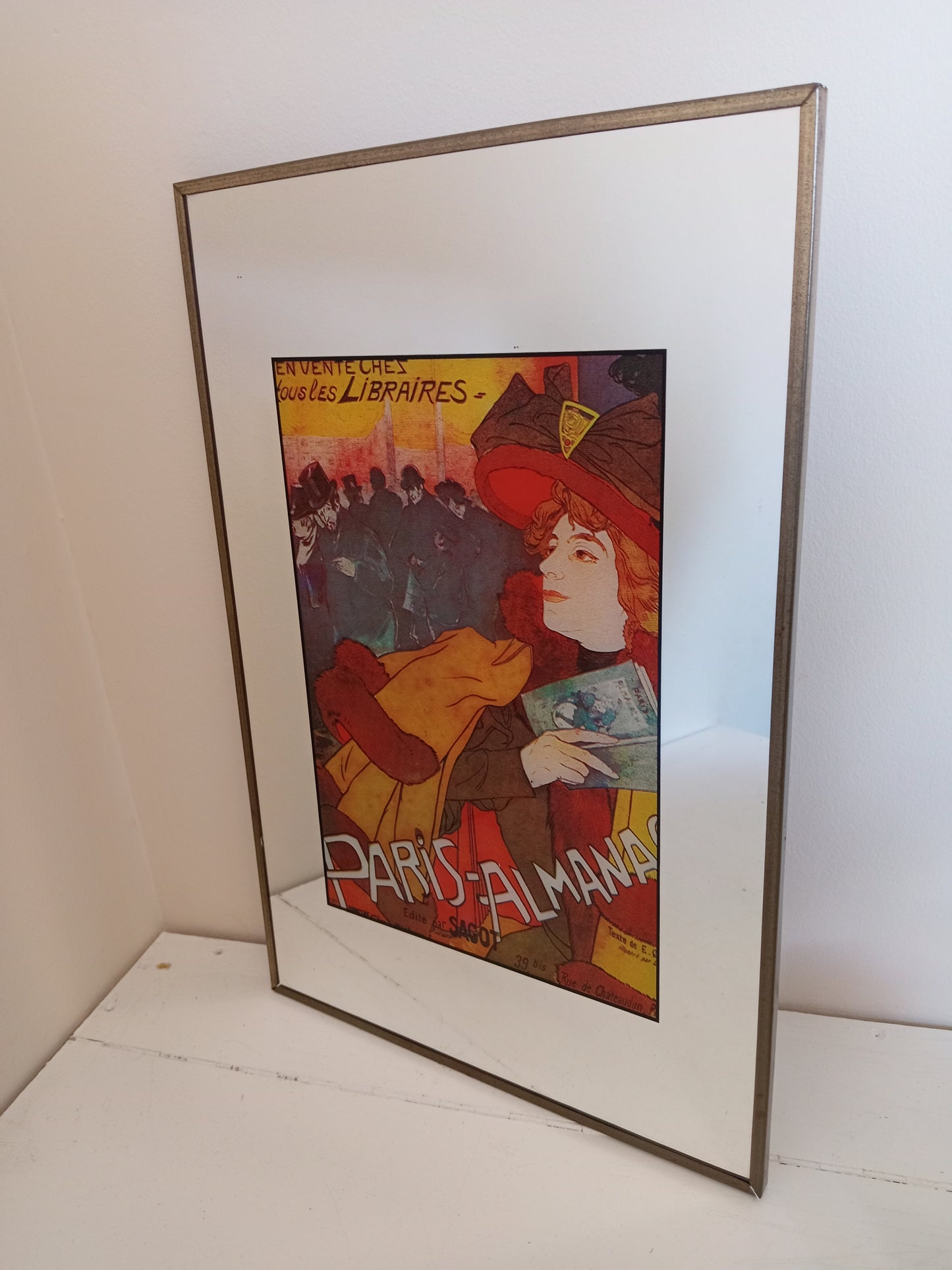 Vintage Georges de Feure "Paris Alamanach" Picture Mirror