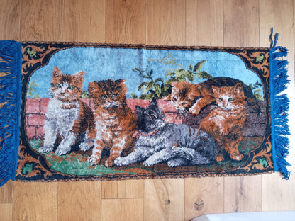 Vintage Cat Tapestry Small Rug/ Wall Hanging