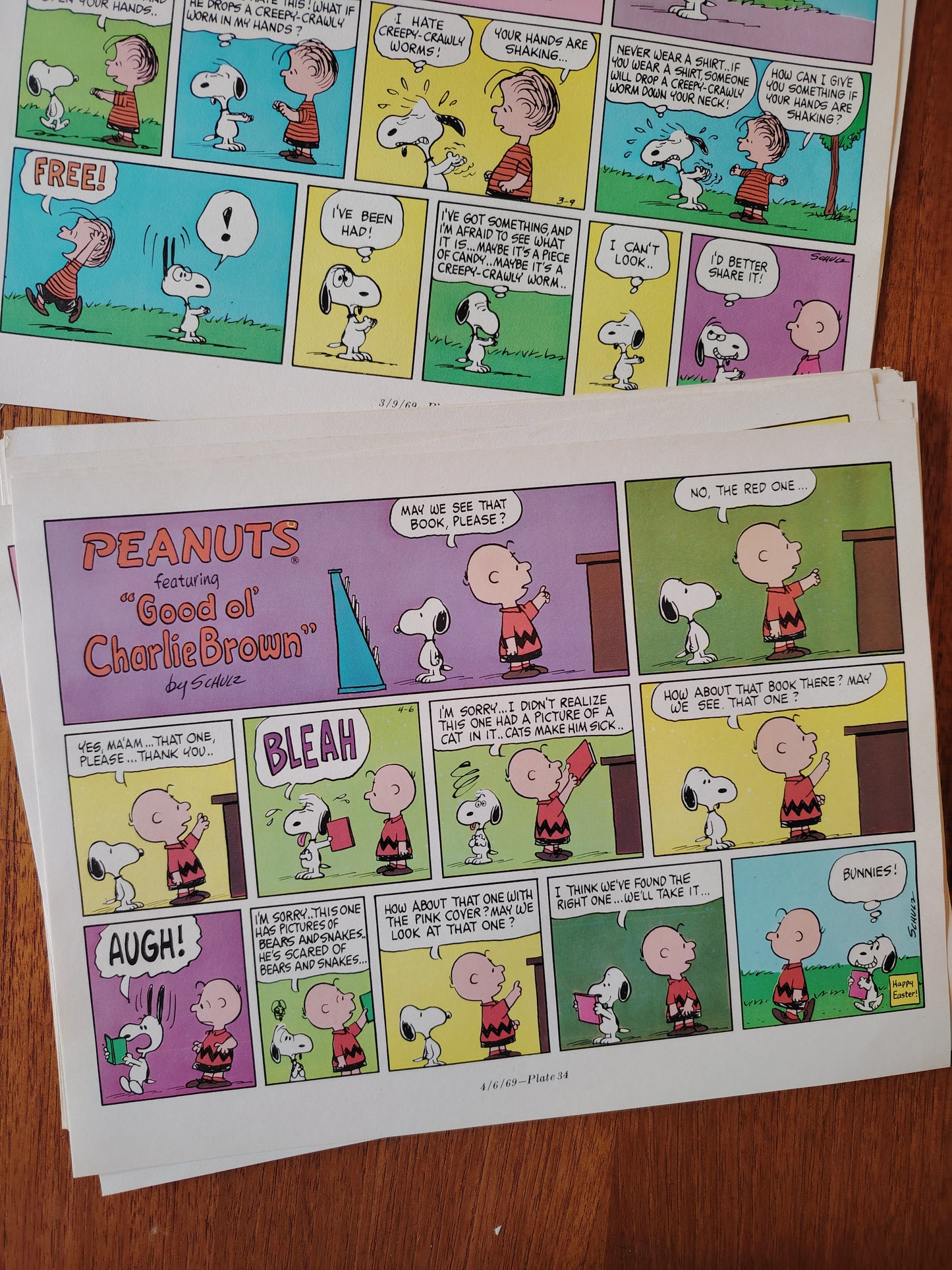 Vintage Snoopy Original Comic Strip Pages, Lucky Dip x3