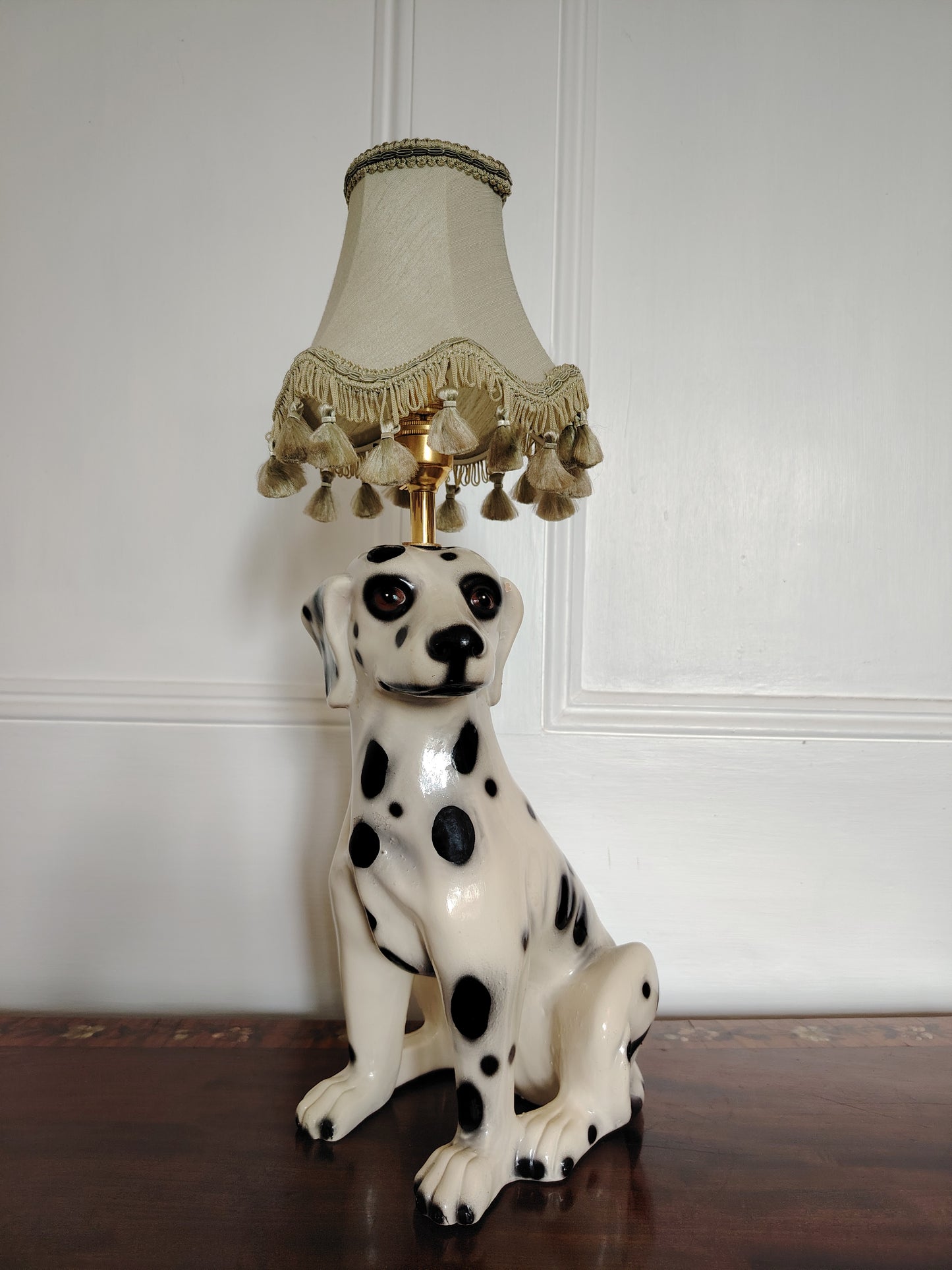 Vintage Reworked Dalmatian Lamp